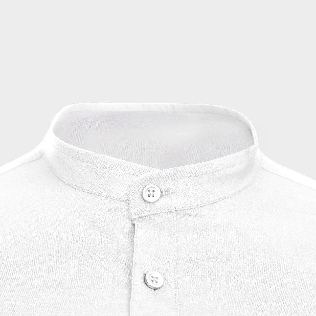 Ανδρικό πουκάμισο με γιακά Mandarin VELILLA WHITE - 5