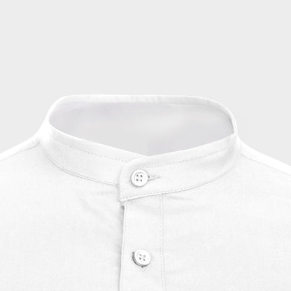 Ανδρικό πουκάμισο με γιακά Mandarin VELILLA WHITE - 5