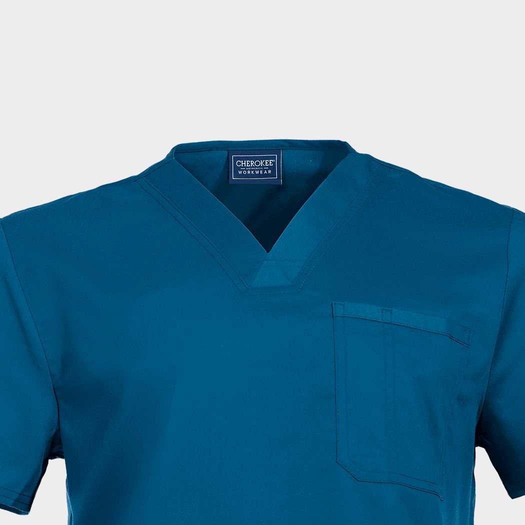 Tunică medicală de bărbat CHEROKEE V-NECK CARIBBEAN BLUE WWE670 - 6