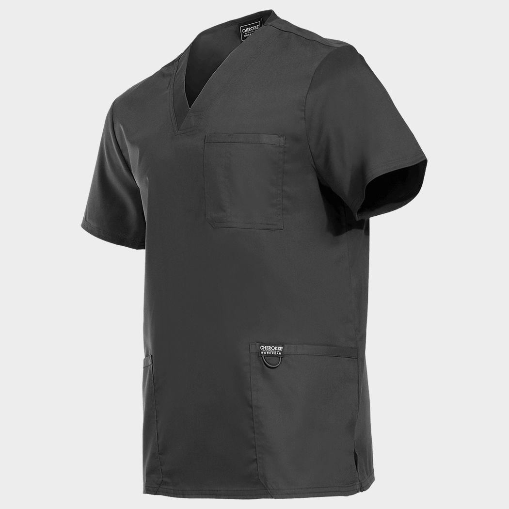 Men's medical tunic CHEROKEE V-NECK GREY WWE670. - 3