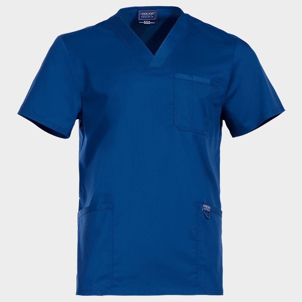 Men's medical tunic CHEROKEE V-NECK NAVY BLUE WWE670. - 1