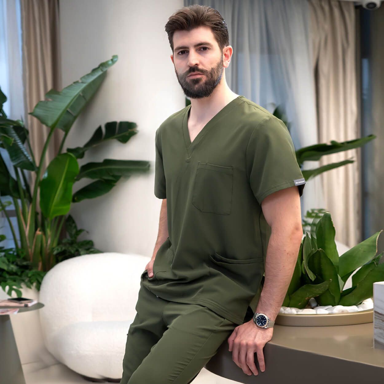 Men's medical tunic NOBBY GREEN - 2
