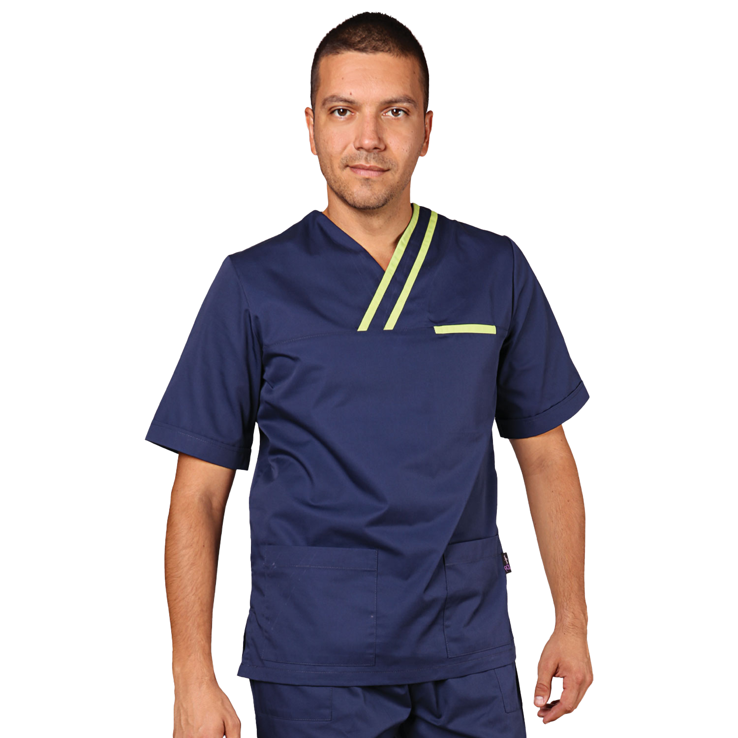 Tunică medicală pentru bărbați OLIVER ALBASTRU MARIN/VERDE DESCHIS - 2