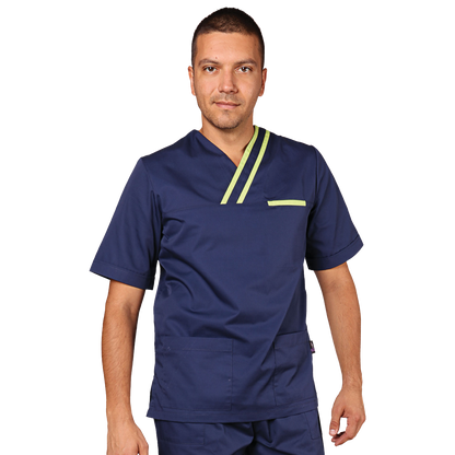 Tunică medicală pentru bărbați OLIVER ALBASTRU MARIN/VERDE DESCHIS - 2