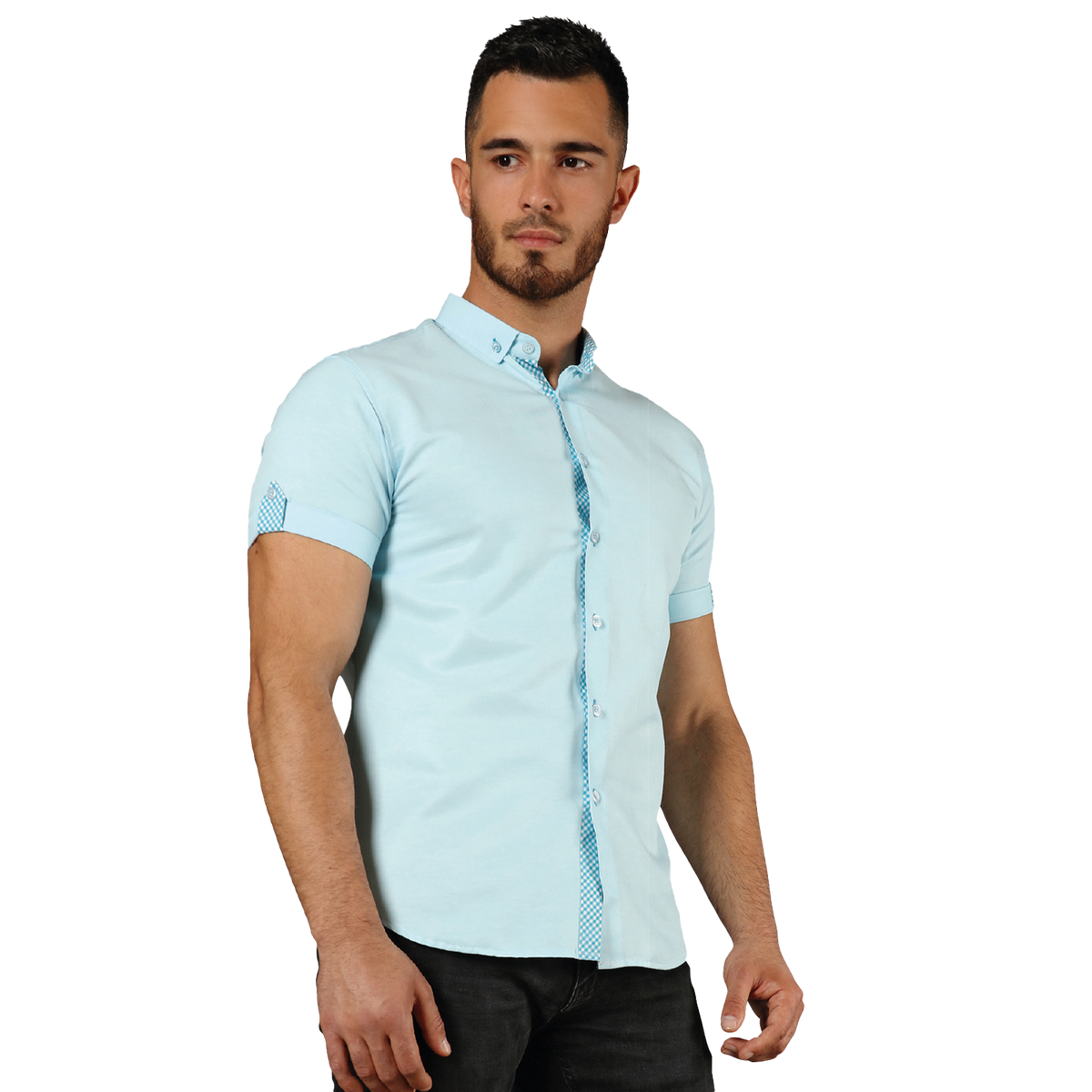 Men's short sleeve shirt GABRIELE BLUE