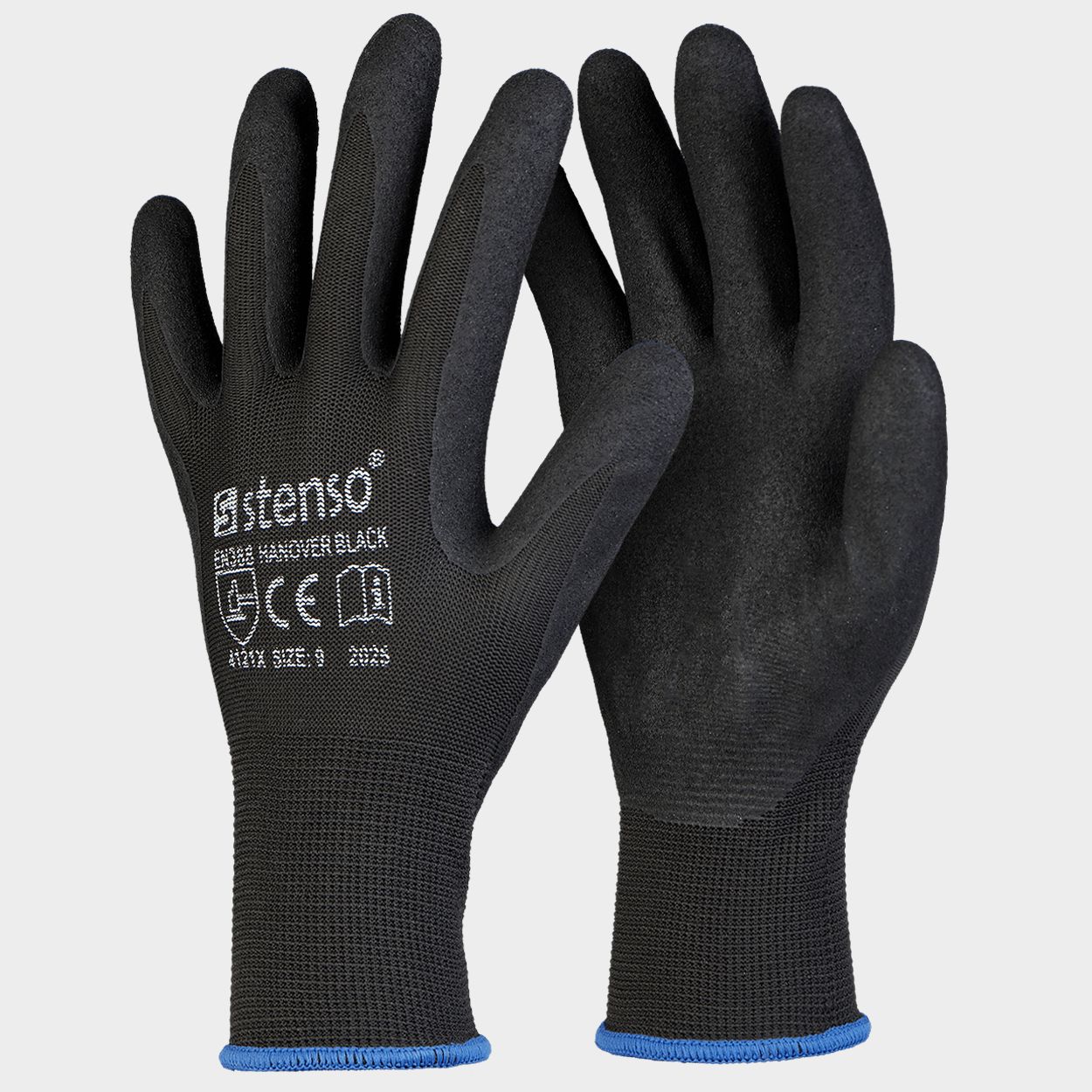 Latex dipped gloves HANOVER BLACK - 5