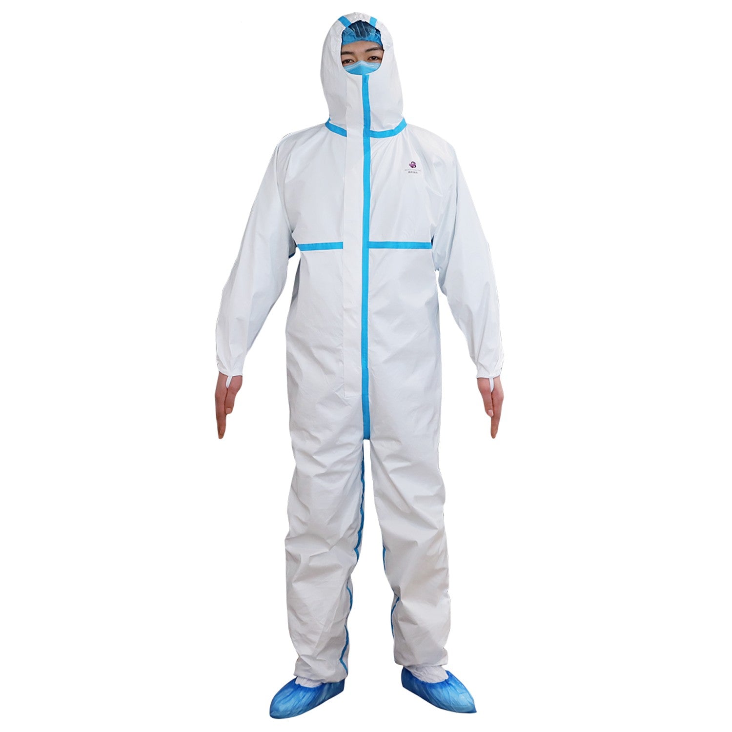 Protective hooded coverall COVERALL WHITE TYPE 3, 4