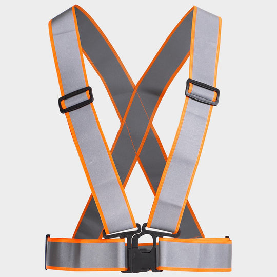 Светлоотразителен колан тип сбруя STENSO REFLECTIVE ELASTIC 2.0 HV ORANGE - 1