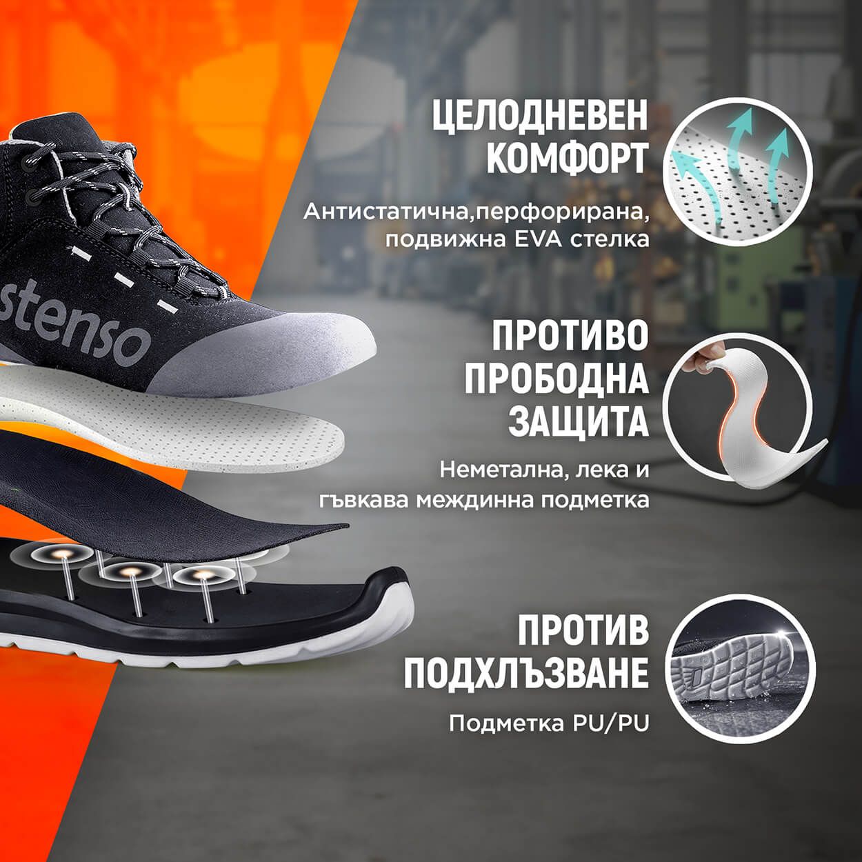 Работни обувки JETT BLACK ANKLE MF S3 - 2