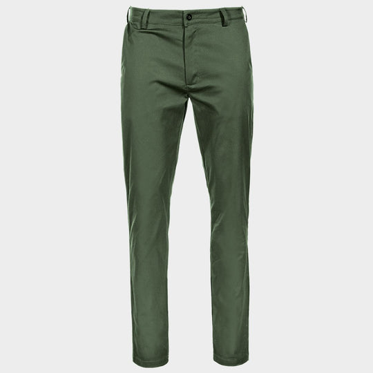 Pantaloni sport-eleganți STENSO CHINO VERDE ÎNCHIS DESCHIS - 1