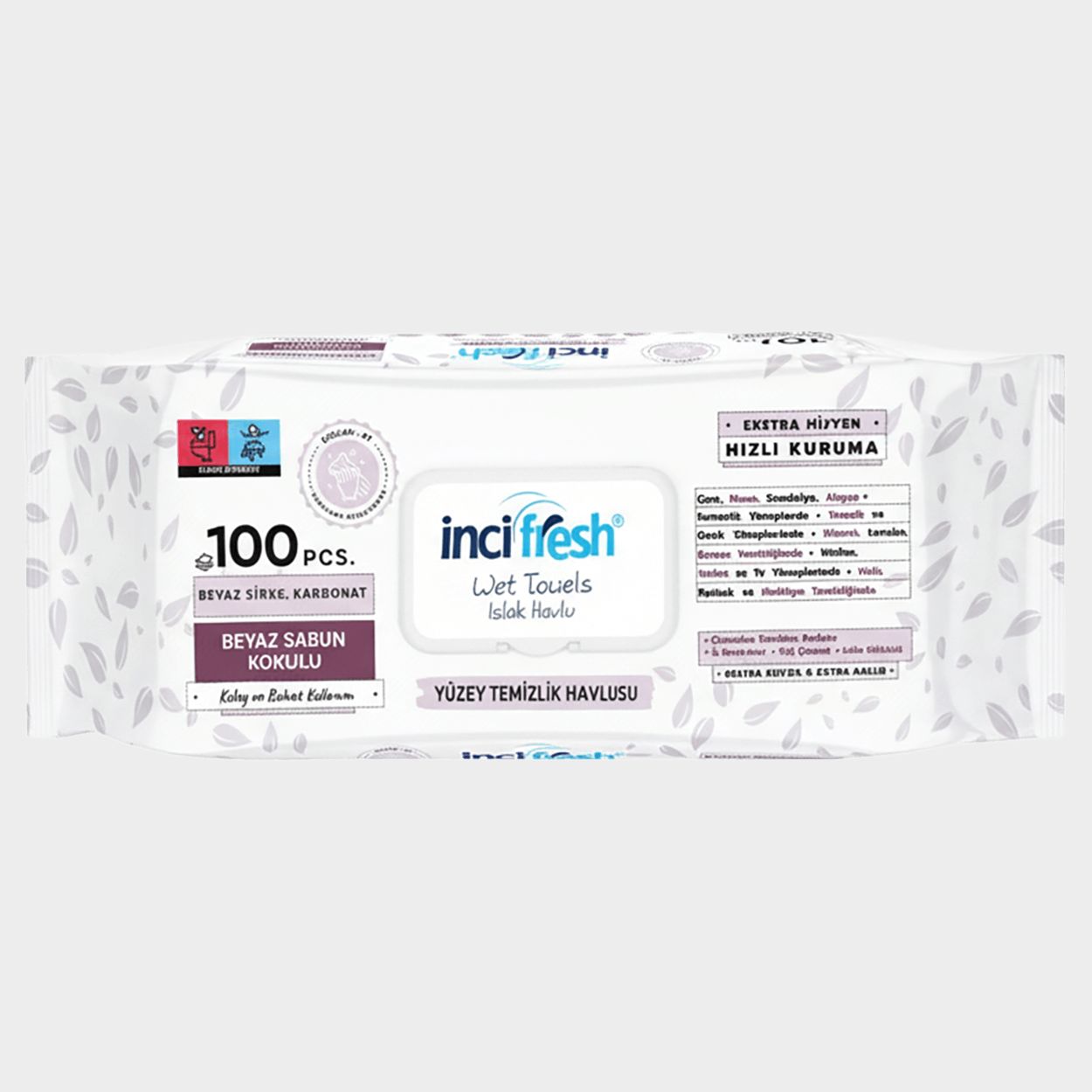 Υγρά μαντηλάκια επιφανειών INCI FRESH 100 pcs - 2