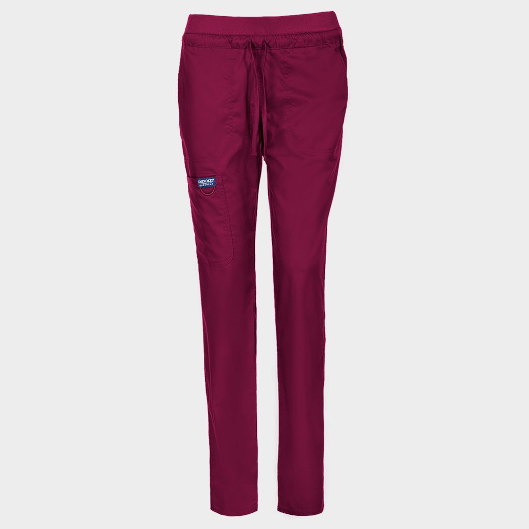 Дамски медицински панталон CHEROKEE MR TAPERED BURGUNDY WWE105 - 1
