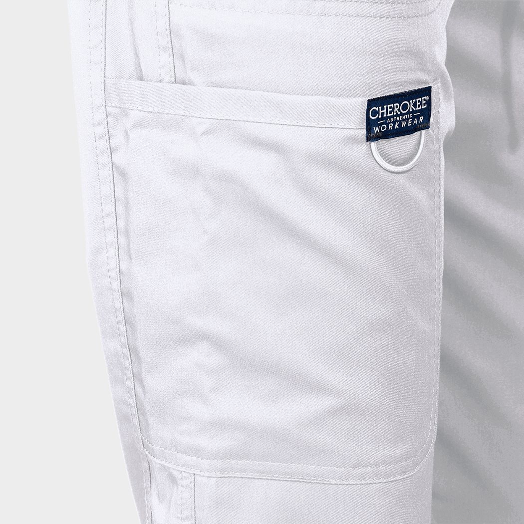 Pantaloni medicali de damă CHEROKEE MR TAPERED ALB WWE105 - 7