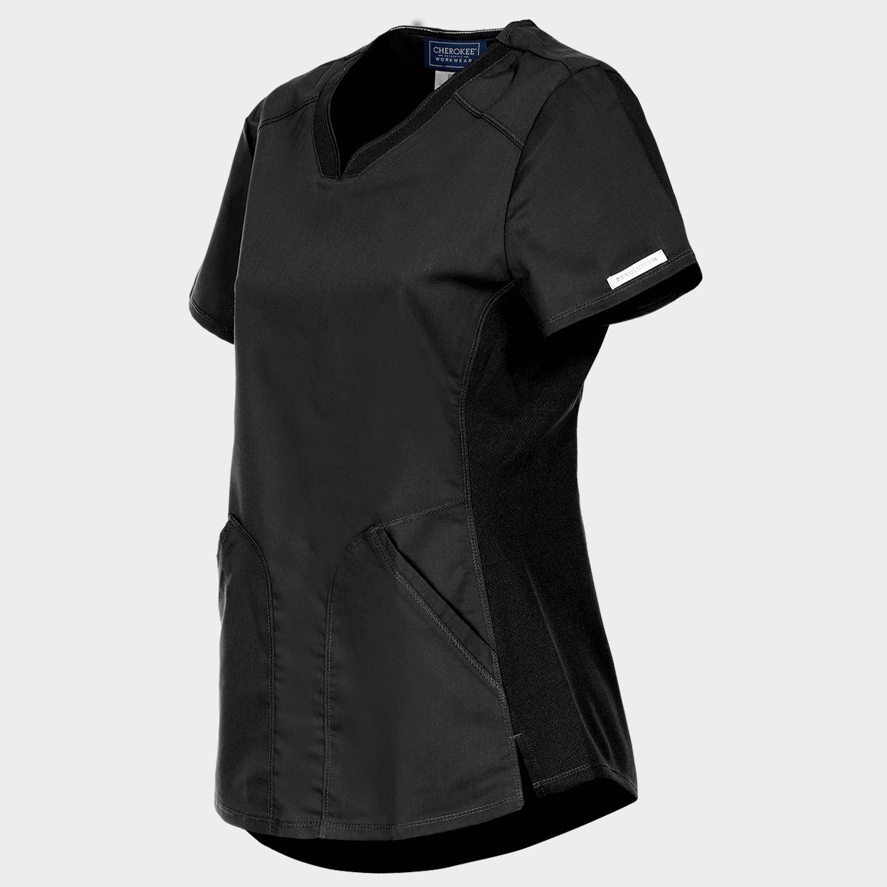 Women's medical tunic CHEROKEE V-NECK BLACK WWE601. - 3