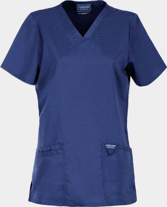 Tunică medicală de damă CHEROKEE V-NECK ALBASTRU ÎNCHIS WWE620 - 1
