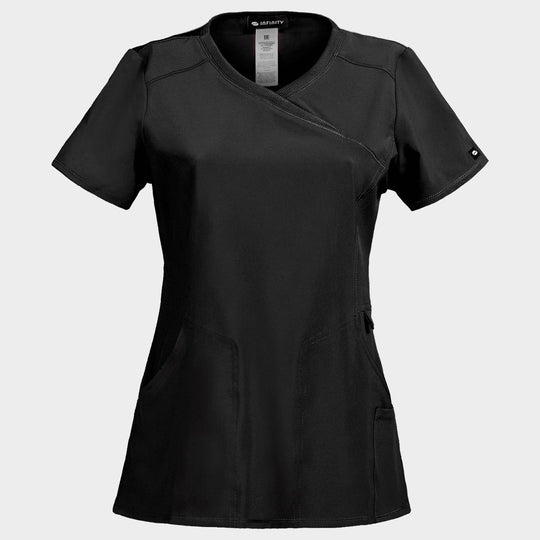 Tunică medicală pentru femei CHEROKEE WRAP NEGRU CKE2625A - 1