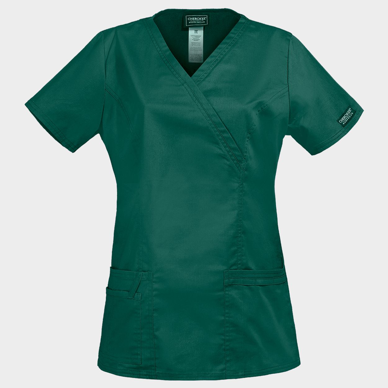 Women's medical tunic CHEROKEE WRAP BLACK WWE4728 - 1