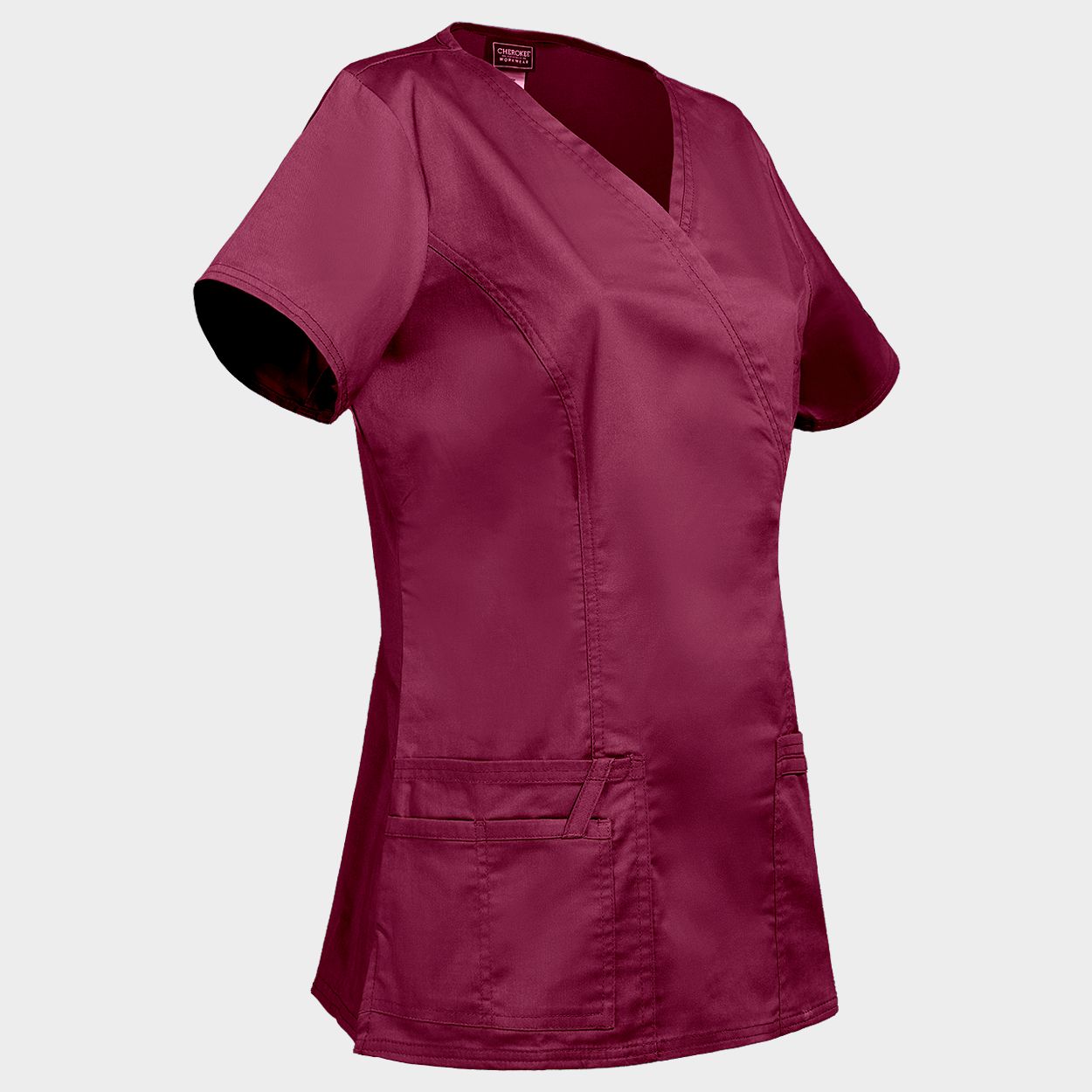Γυναικεία ιατρική μπλούζα CHEROKEE WRAP BORDEAUX WWE4728 - 4
