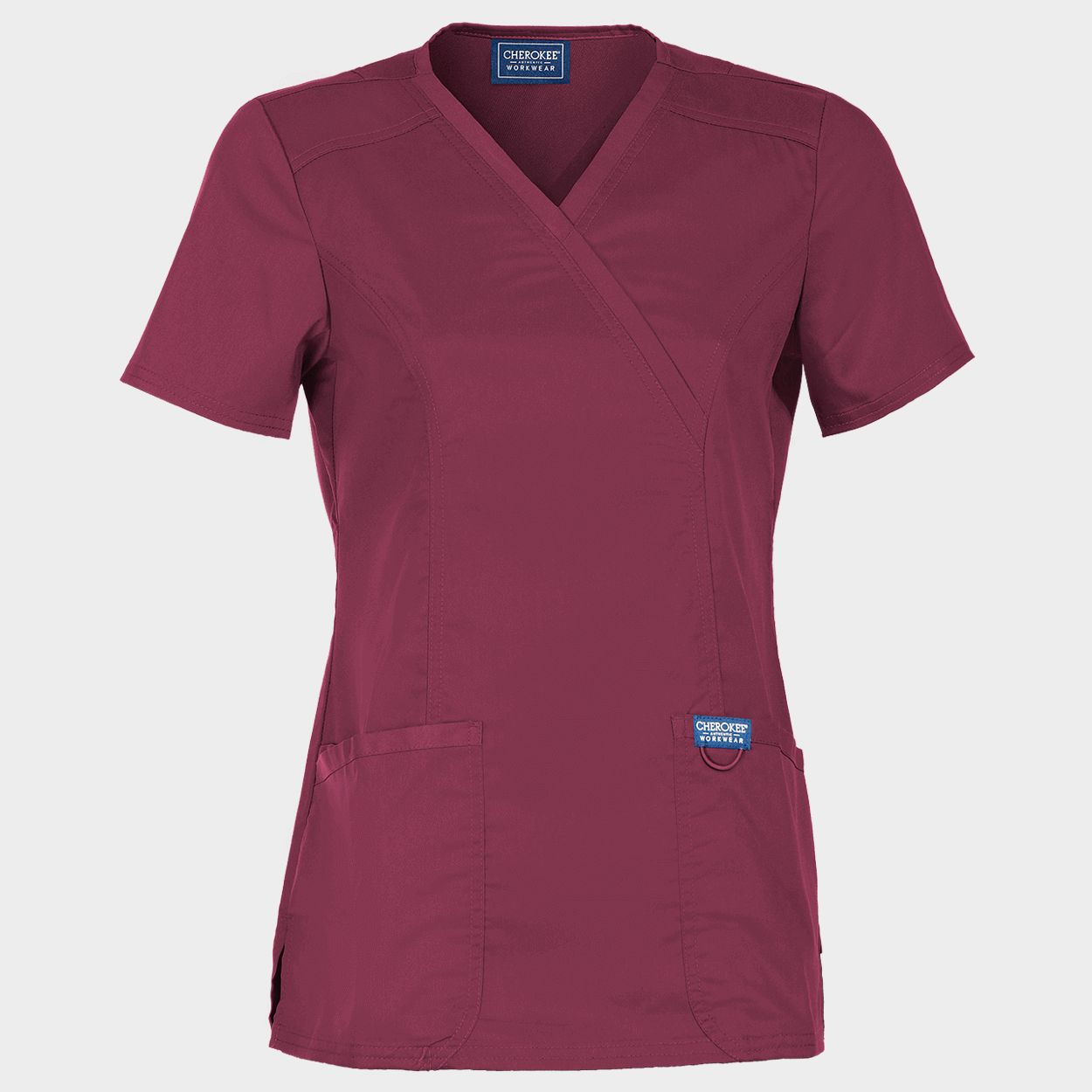 Women's medical tunic CHEROKEE WRAP BURGUNDY WWE610 - 1
