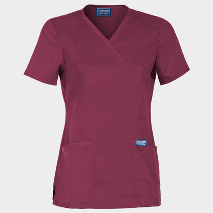 Women's medical tunic CHEROKEE WRAP BURGUNDY WWE610 - 1