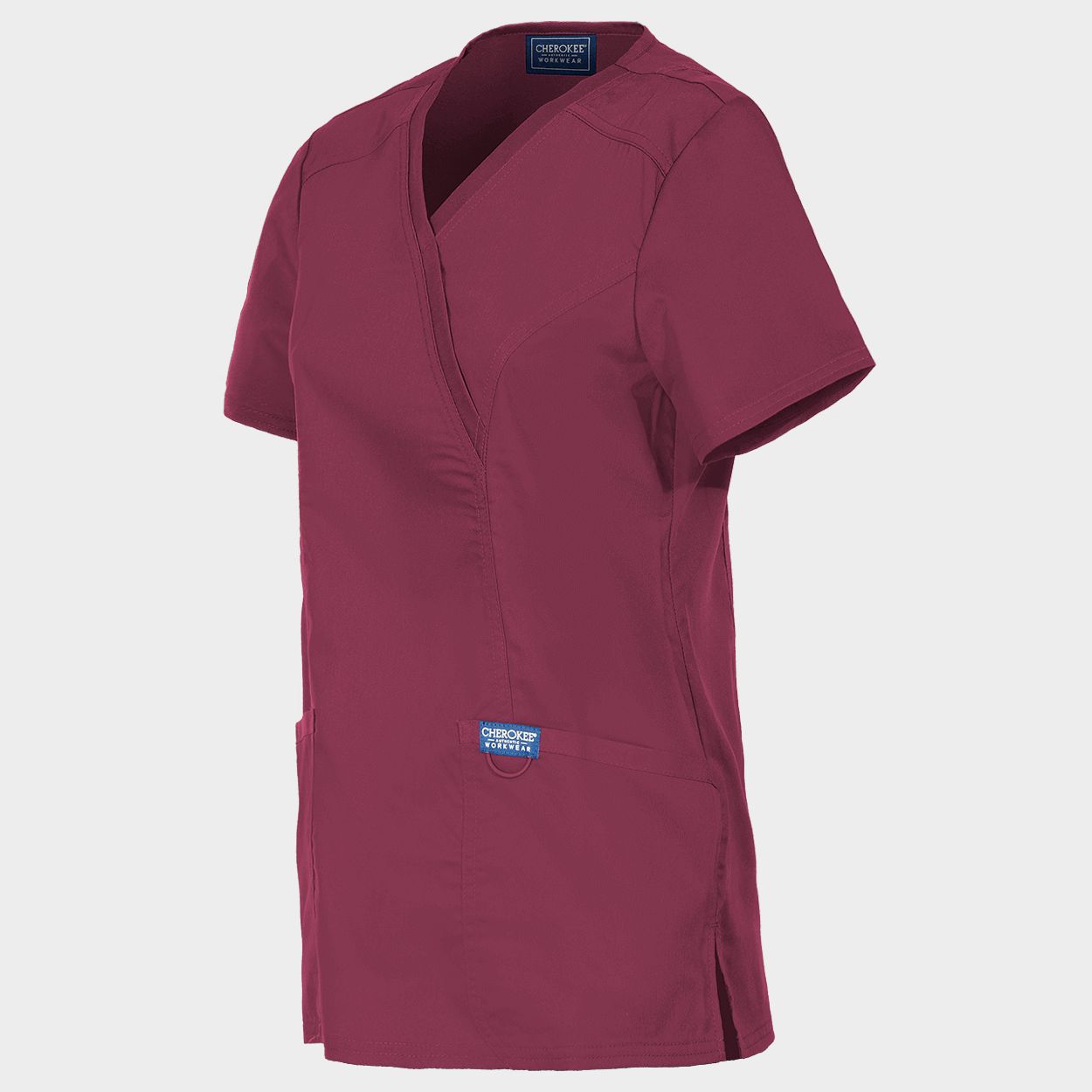 Women's medical tunic CHEROKEE WRAP BURGUNDY WWE610 - 3