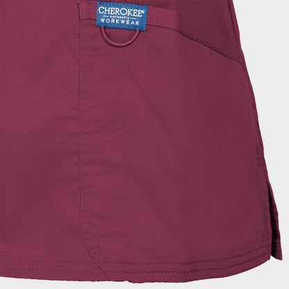 Women's medical tunic CHEROKEE WRAP BURGUNDY WWE610 - 6