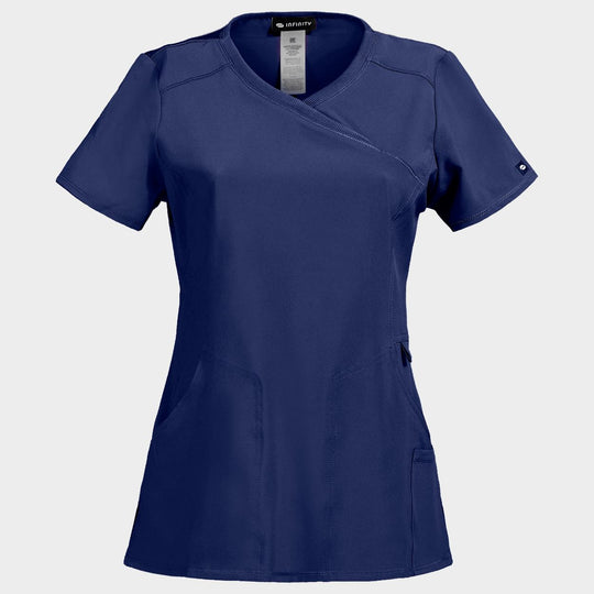 Tunică medicală pentru femei CHEROKEE WRAP ALBASTRU ÎNCHIS CKE2625A - 1