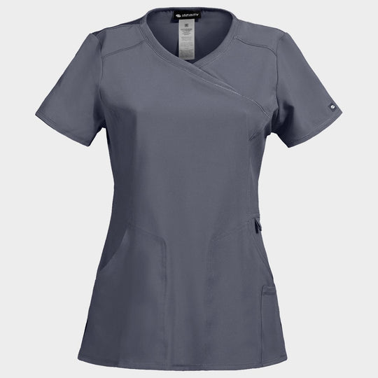 Tunică medicală pentru femei CHEROKEE WRAP GRI CKE2625A - 1