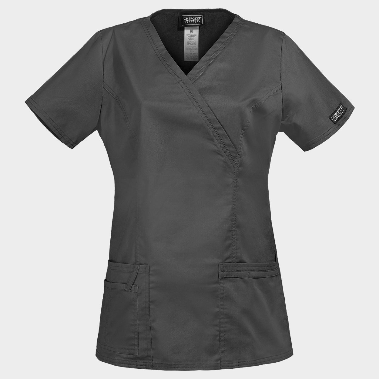 Women's medical tunic CHEROKEE WRAP GREY WWE4728 - 1
