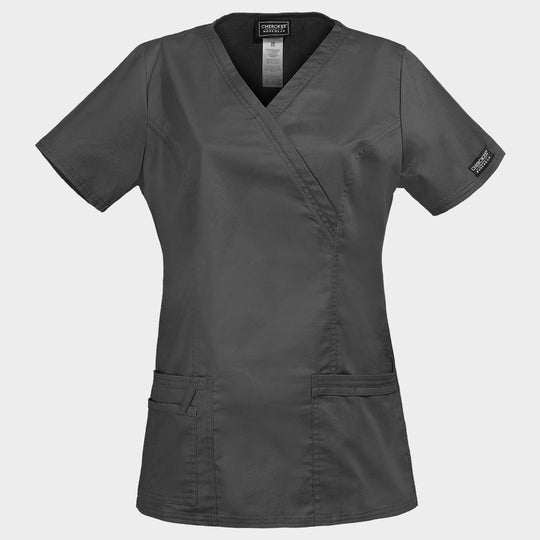 Tunică medicală pentru femei CHEROKEE WRAP GRI WWE4728 - 1
