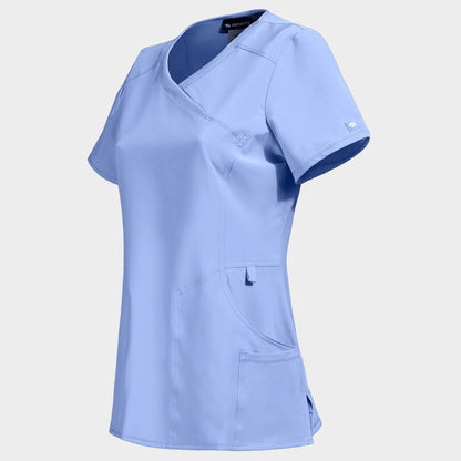 Women's medical tunic CHEROKEE WRAP LIGHT BLUE CKE2625A - 3