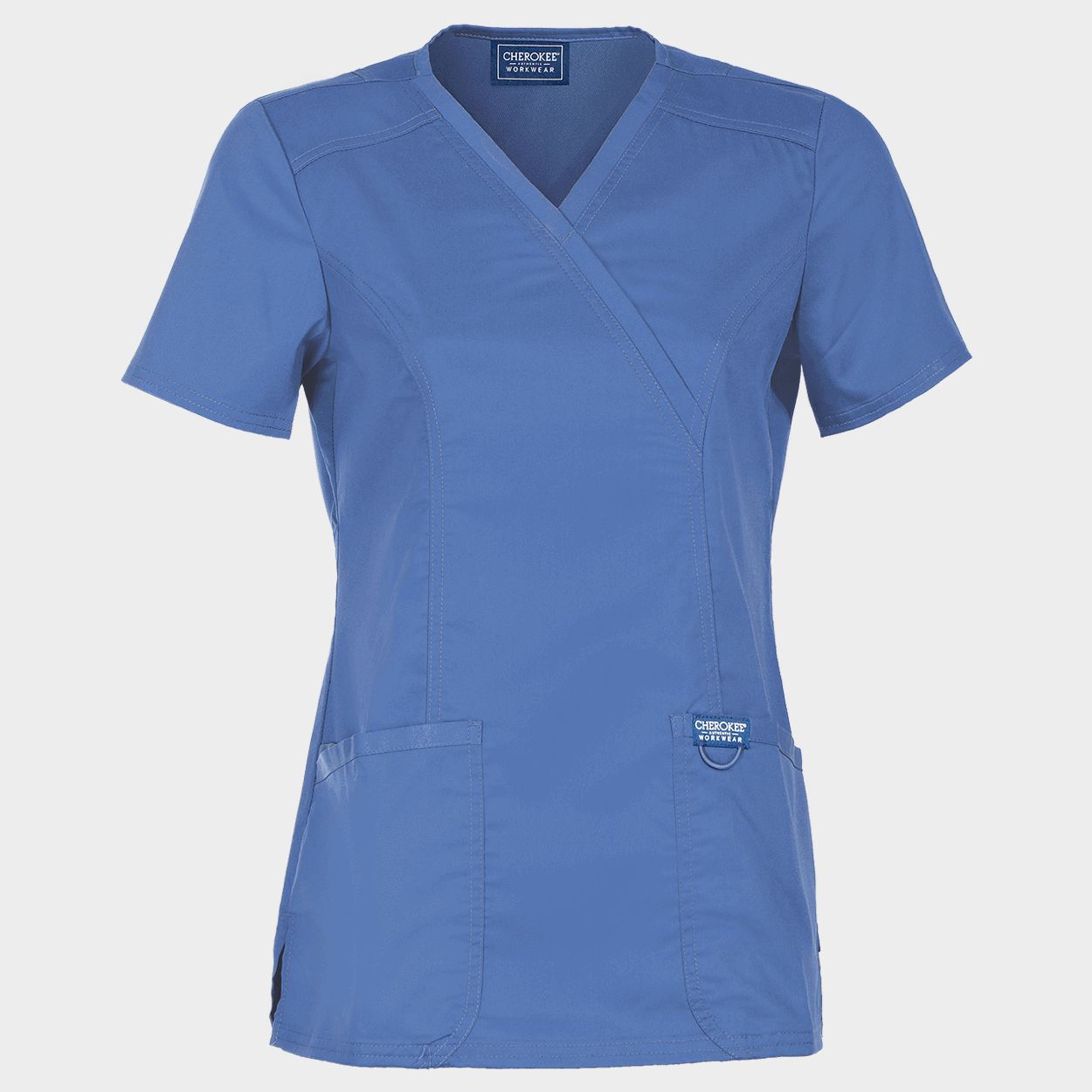 Women's medical tunic CHEROKEE WRAP LIGHT BLUE WWE610 - 1