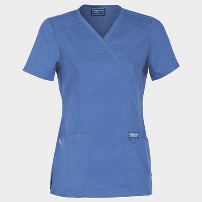 Women's medical tunic CHEROKEE WRAP LIGHT BLUE WWE610 - 1