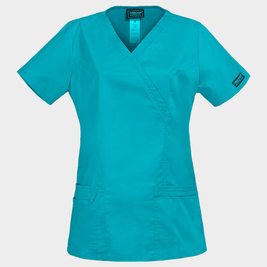 Tunică medicală pentru femei CHEROKEE WRAP PETROL DESCHIS WWE4728 - 1