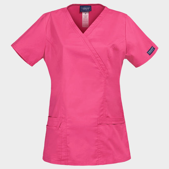 Γυναικεία ιατρική μπλούζα CHEROKEE WRAP PINK WWE4728 - 1