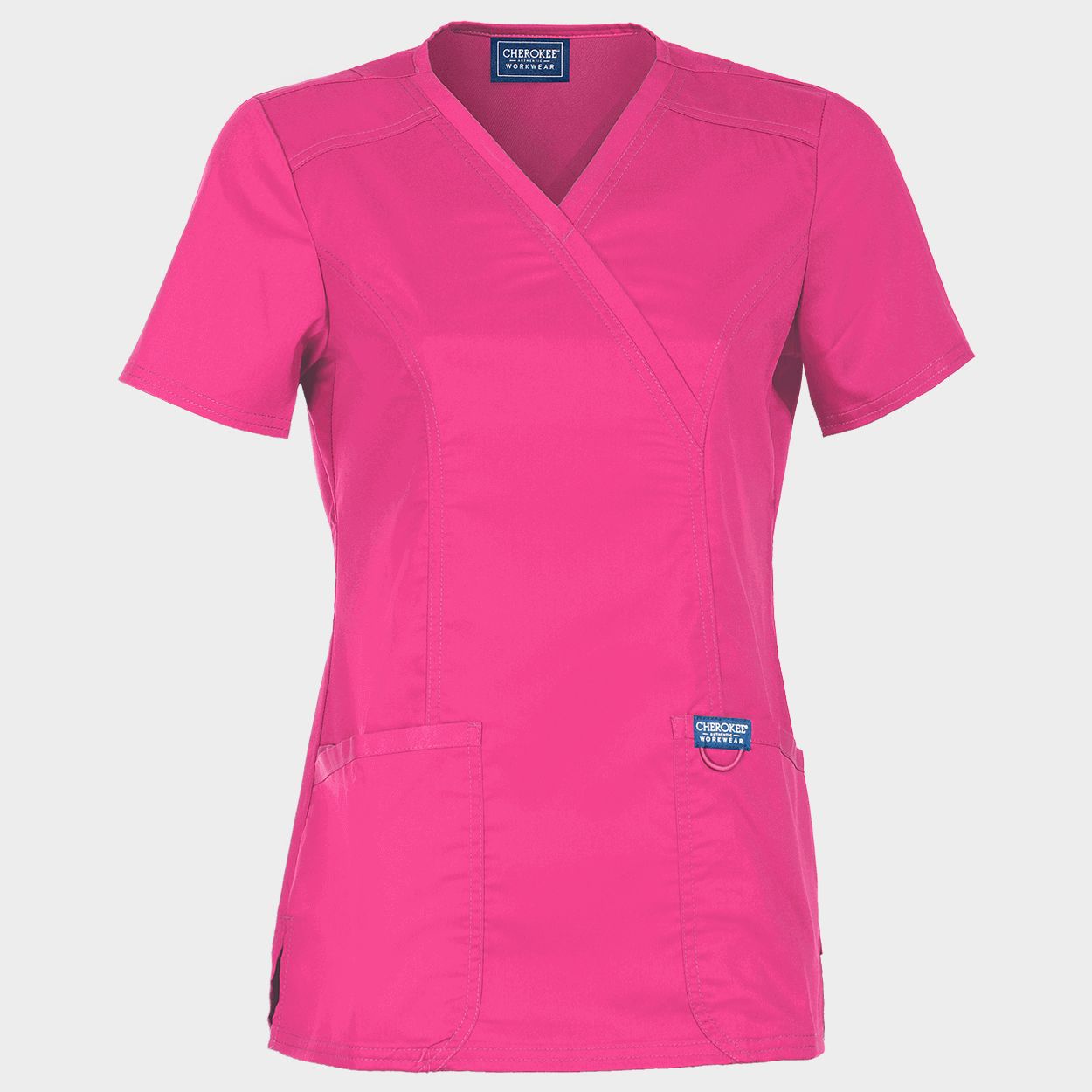 Women's medical tunic CHEROKEE WRAP PINK WWE610 - 1