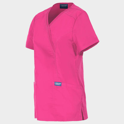 Women's medical tunic CHEROKEE WRAP PINK WWE610 - 3