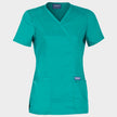 Tunică medicală de damă CHEROKEE WRAP DESCHIS CARIBBEAN BLUE WWE610 - 1
