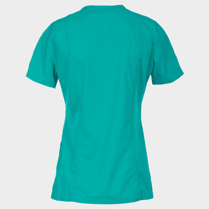 Tunică medicală de damă CHEROKEE WRAP DESCHIS CARIBBEAN BLUE WWE610 - 2