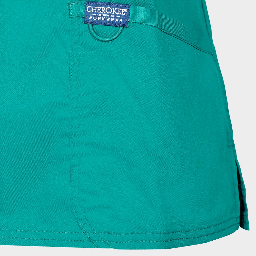 Tunică medicală de damă CHEROKEE WRAP DESCHIS CARIBBEAN BLUE WWE610 - 5