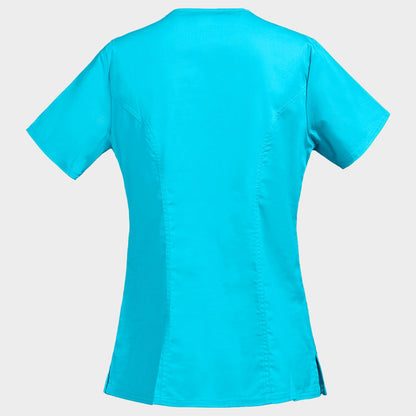 Women's medical tunic CHEROKEE WRAP TURQUOISE WWE4728 - 2
