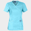Women's medical tunic CHEROKEE WRAP TURQUOISE WWE610 - 1