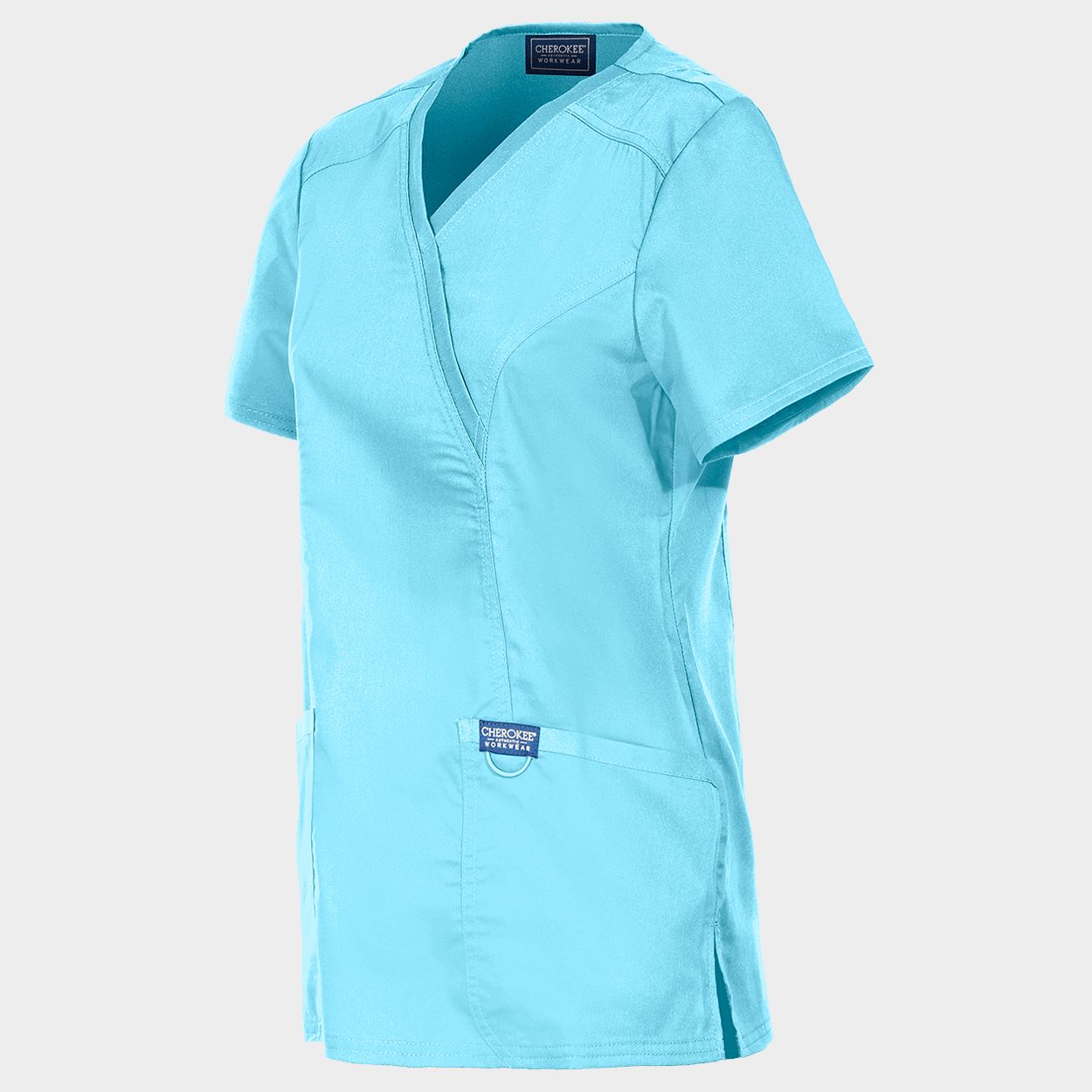 Women's medical tunic CHEROKEE WRAP TURQUOISE WWE610 - 3