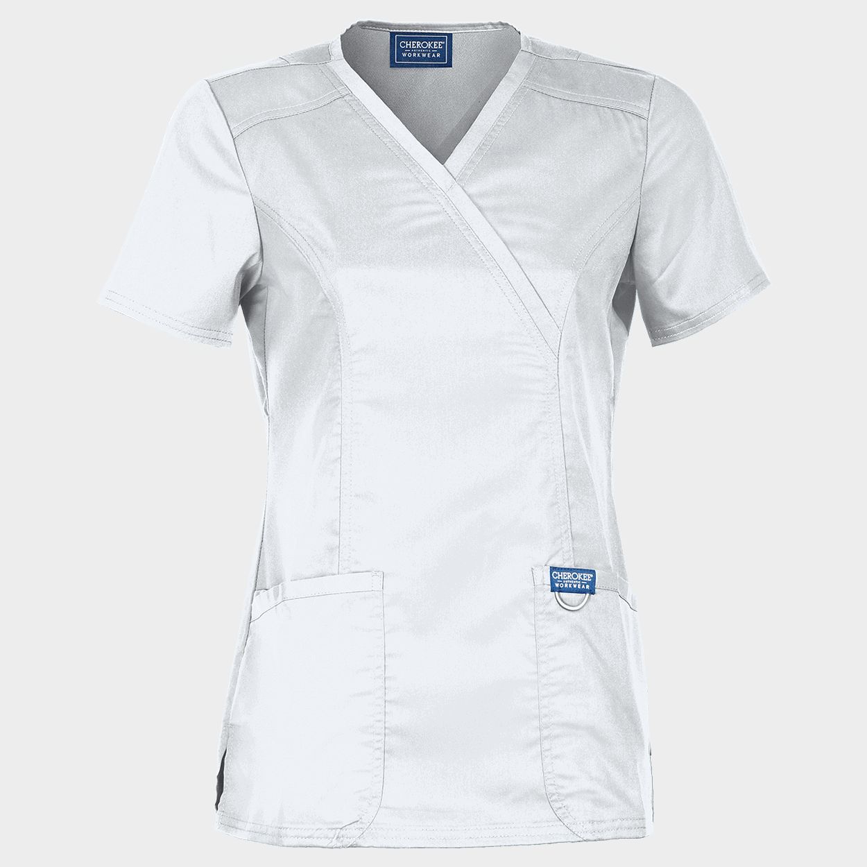 Women's medical tunic CHEROKEE WRAP WHITE WWE610 - 1