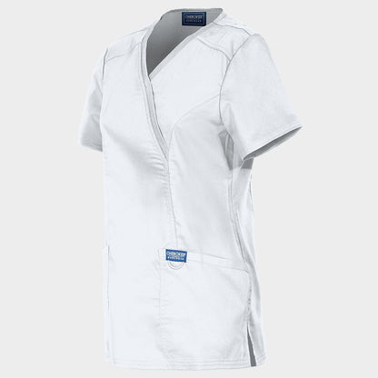 Women's medical tunic CHEROKEE WRAP WHITE WWE610 - 3