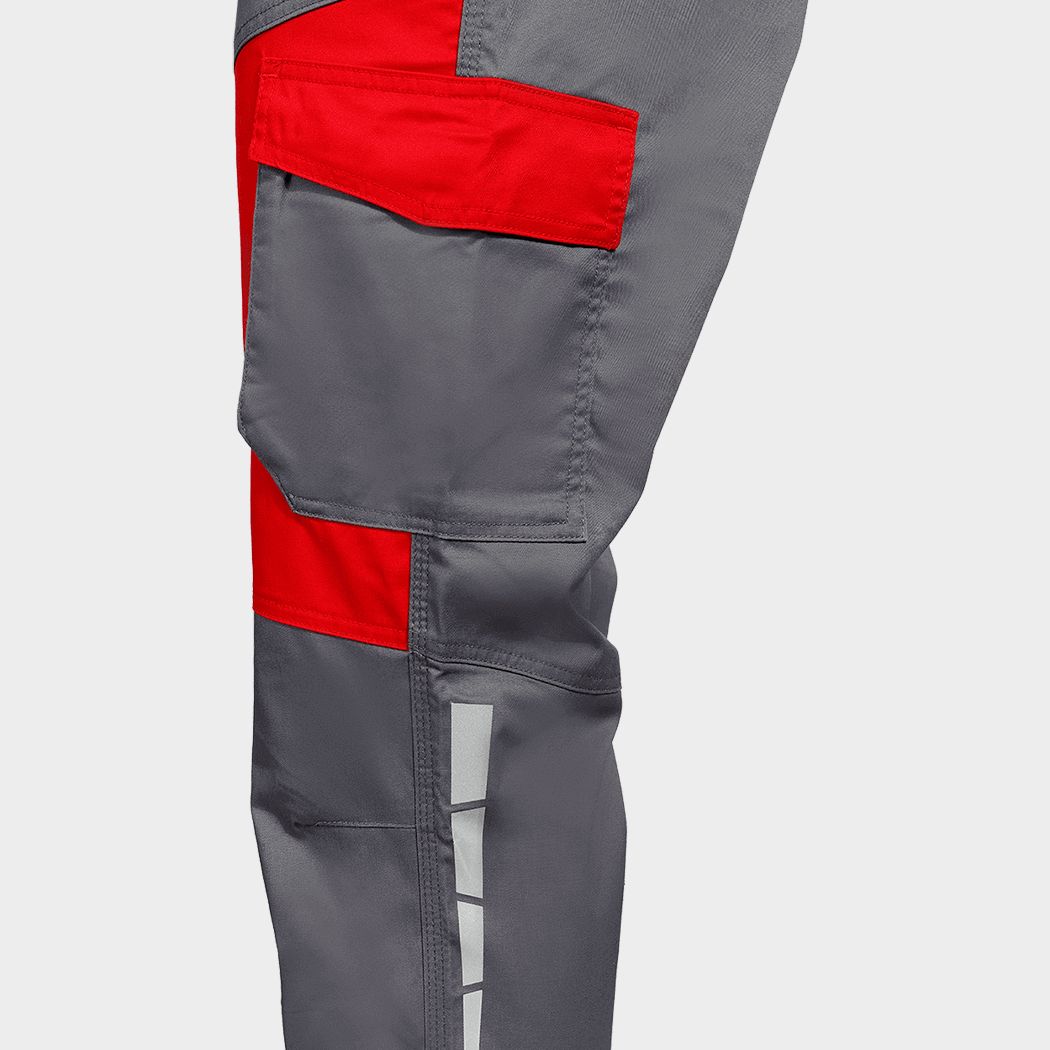 Work bib pants EOS STRETCH RED/GREY - 6