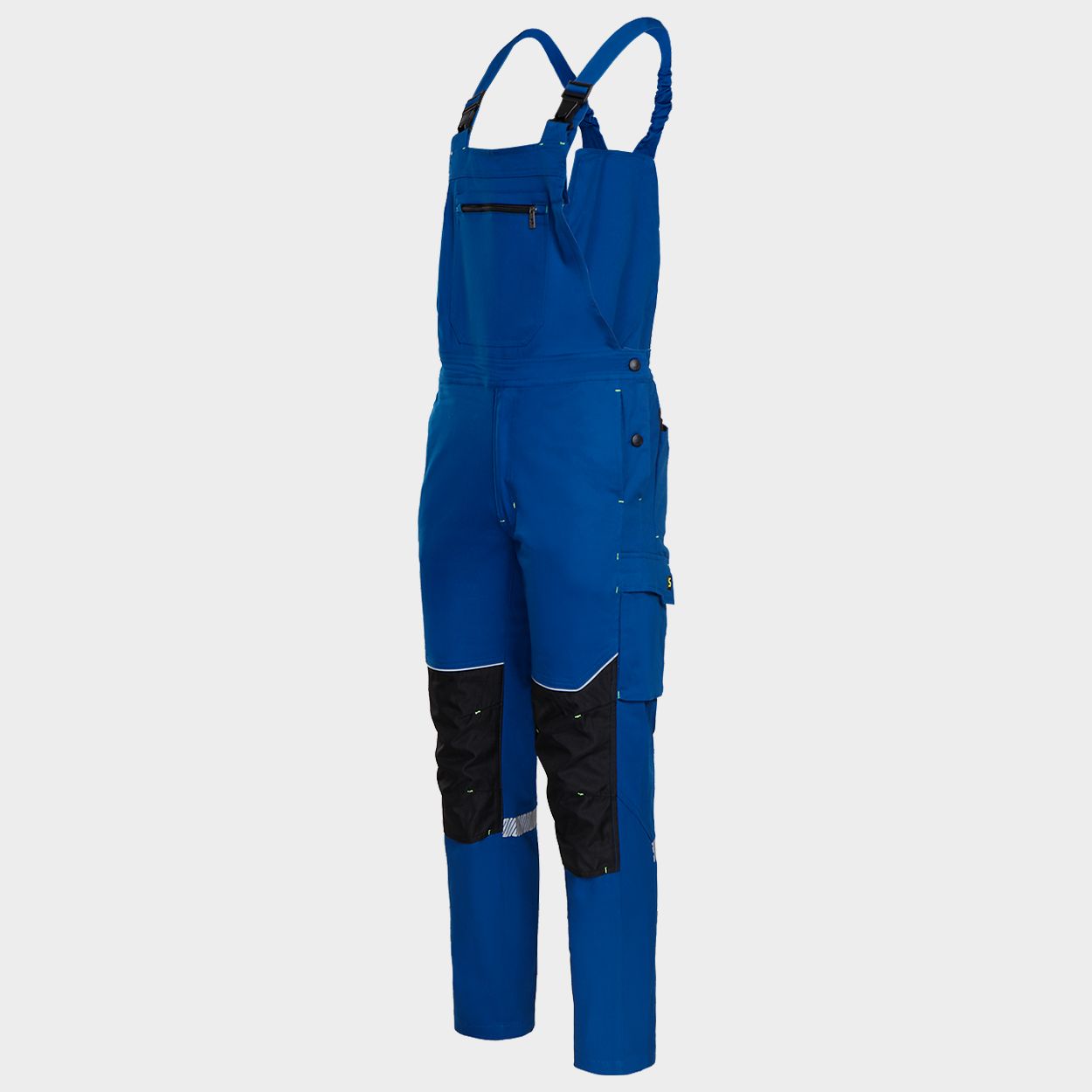 Work bib pants MELBOURNE STRETCH SPECIAL ROYAL BLUE/BLACK - 4