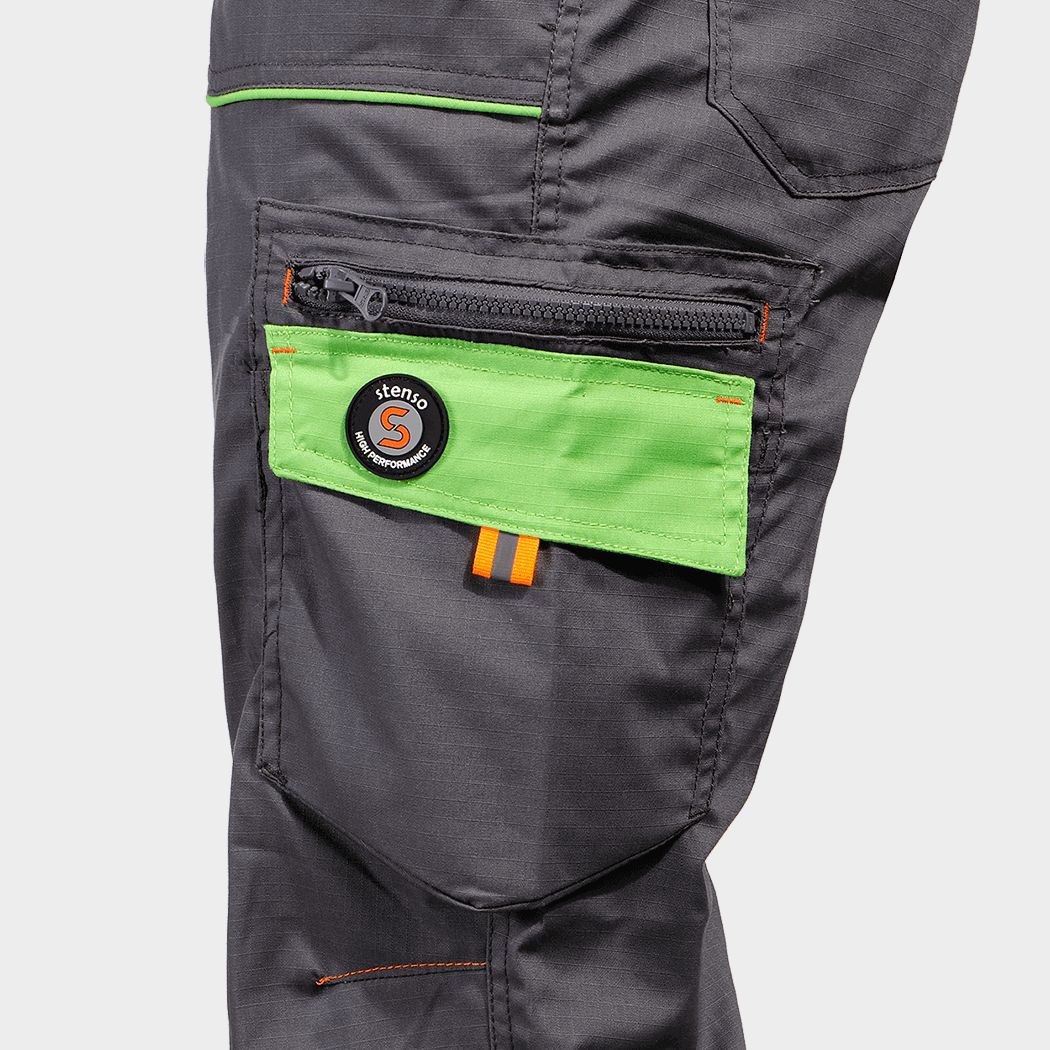 Work bib pants PRISMA LIGHT STRETCH GREY/GREEN - 5