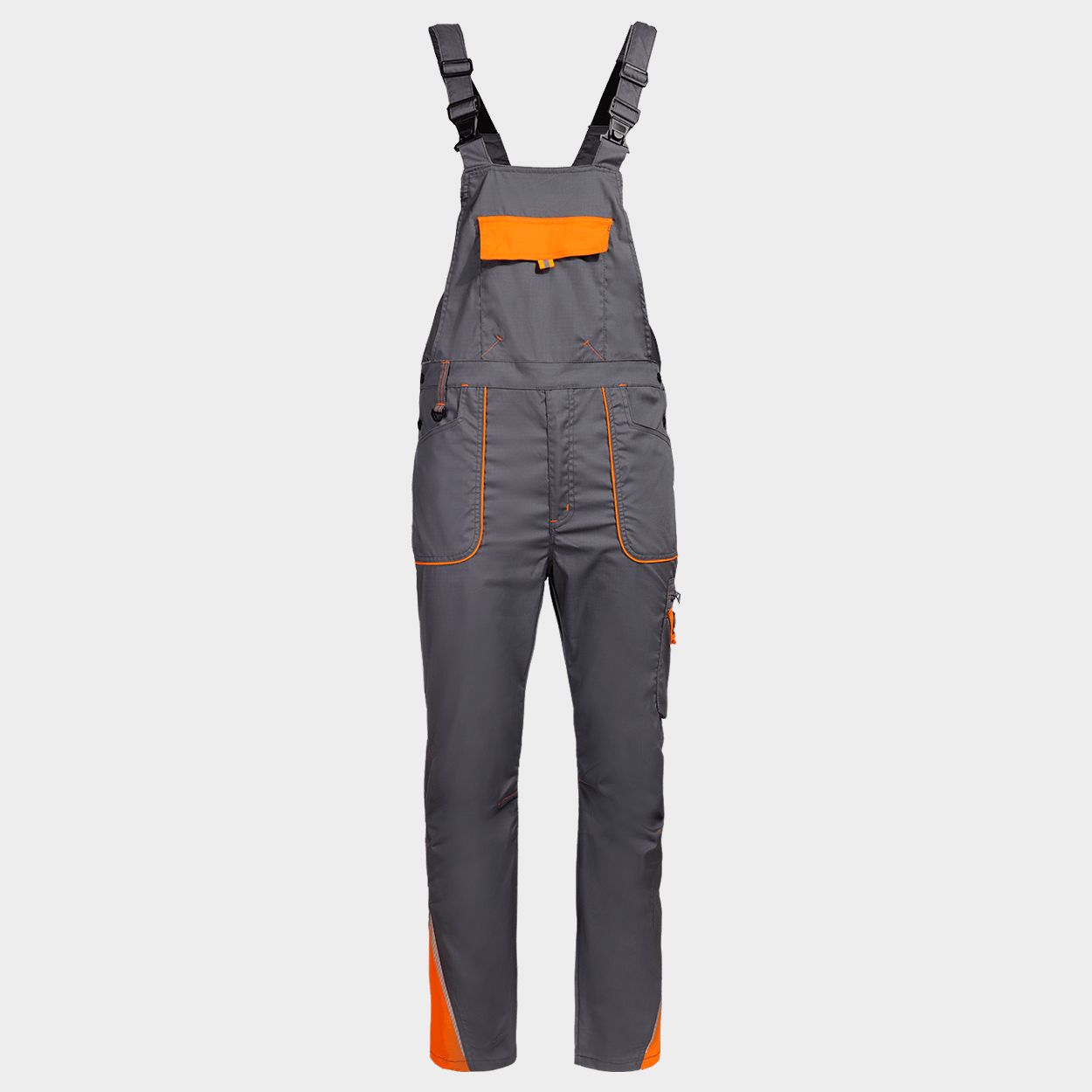 Work bib pants PRISMA LIGHT STRETCH GREY/ORANGE - 1