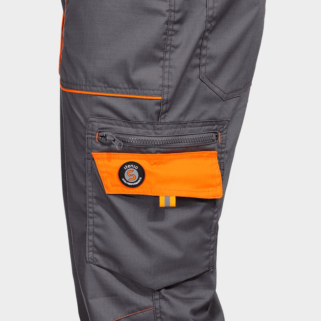 Work bib pants PRISMA LIGHT STRETCH GREY/ORANGE - 5
